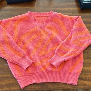 Vibrant Pink and Orange Women's Sweater